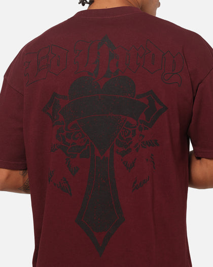 Ed Hardy Sacred Heart T-Shirt Burgundy