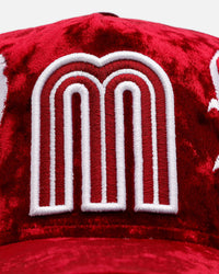 New Era Mexico National Baseball Team 'Velvet Gothic Script' 9FORTY A-Frame Snapback Maroon