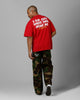 Loiter Made Me Puff Print T-Shirt Red