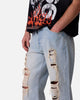 MNML Distressed Kick Flare Denim Jeans Blue