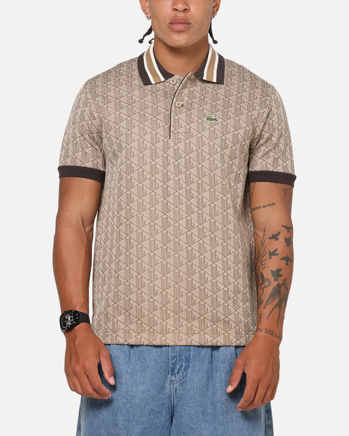 Lacoste Monogram Classic Fit Polo T-Shirt Crossiant/Cookie