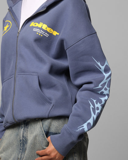Loiter Solar Zip Hoodie Blue