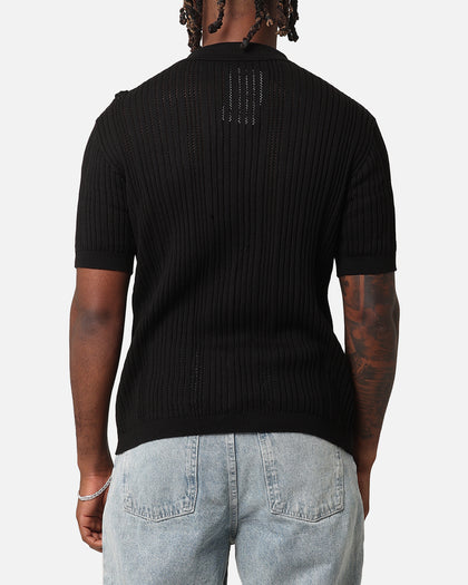 XXIII Elliot Knit Button Up Shirt Black