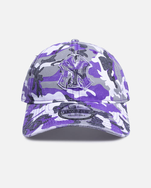 New Era New York Yankees 'Frayed Washed Camo' 9TWENTY Strapback Purple