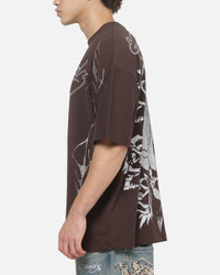 Ed Hardy Cyber Skull T-Shirt Chocolate