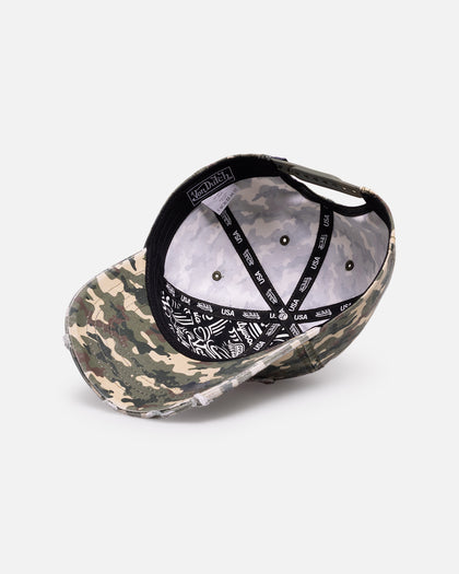 Von Dutch Distressed Dad Strapback Camo Pink