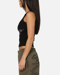 Ed Hardy Women's Rhinestone Rose Tank Black