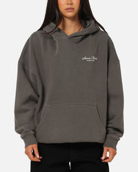 Saint Morta Studios Logo Boxy Hoodie Washed Black