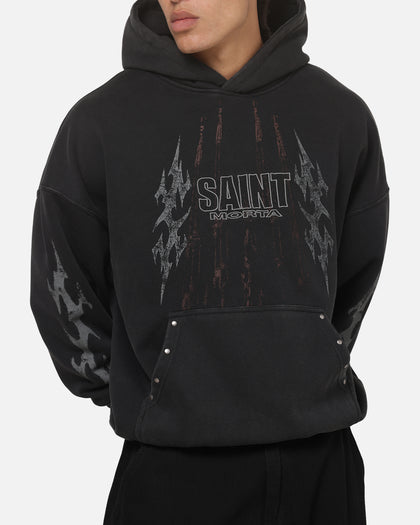 Saint Morta Worldwide Boxy Hoodie Washed Black