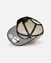 New Era Atlanta Braves 'Leather Visor' 9FORTY A-Frame Snapback Chrome White/Black