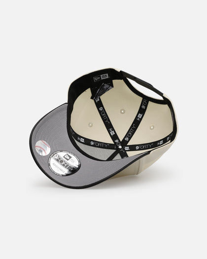 New Era Atlanta Braves 'Leather Visor' 9FORTY A-Frame Snapback Chrome White/Black
