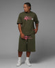 Loiter Hybrid Premium Shorts Olive/Pink