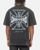 West Coast Choppers Chain Cross T-Shirt Black Acidwash