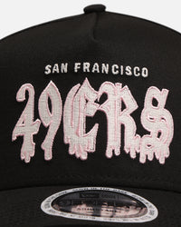 New Era San Francisco 49ers 'Drip Glow Script' 9FORTY A-Frame Snapback Black/Pink