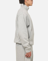 American Thrift Leisure Quarter Zip Mock Neck Sweater Grey Marle