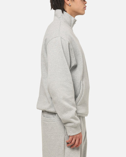 American Thrift Leisure Quarter Zip Mock Neck Sweater Grey Marle