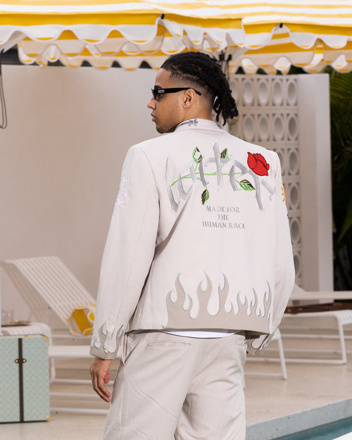 Loiter Western Blazer Jacket Off White