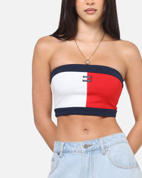 Tommy Jeans Women's TJW RWB Badge Tube Top White/Multi