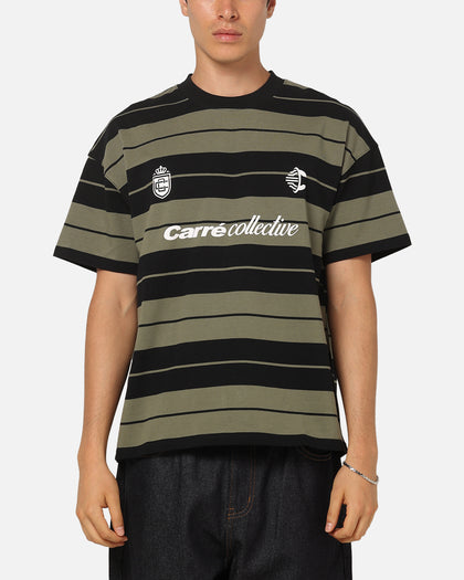 Carre Collective Stripe T-Shirt Black/Olive