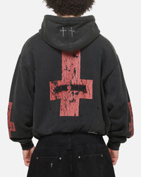 Saint Morta Saints Marked Zip Hoodie Washed Black