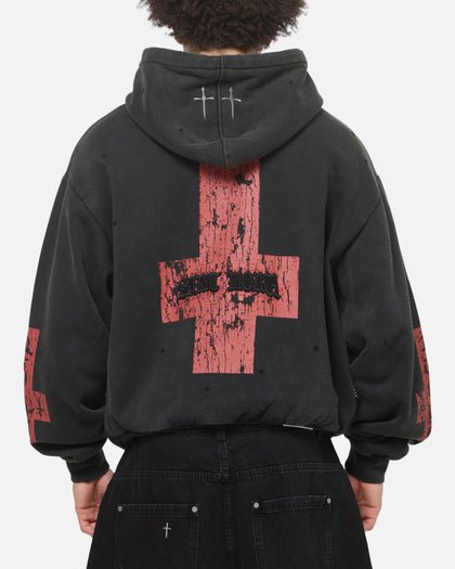 Saint Morta Saints Marked Zip Hoodie Washed Black