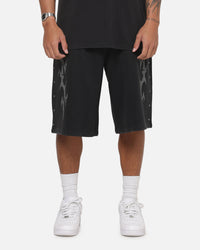 Saint Morta La Familia Baggy Sweat Shorts Washed Black