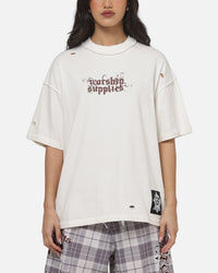 Worship Restraint Box Crop Reverse T-Shirt Coconut Milk