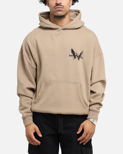Saint Morta Black Doves Boxy Hoodie Tan