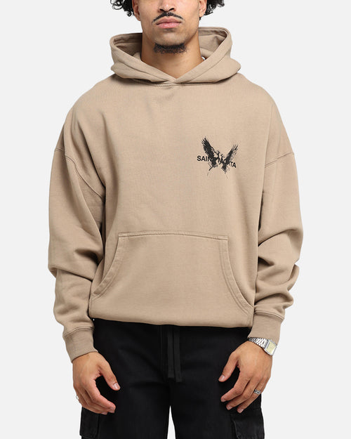Saint Morta Black Doves Boxy Hoodie Tan