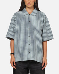 Carre Plaid Button Up Shirt Green-Plaid