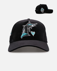 New Era Florida 'Velvet Hearts' 9FORTY A-Frame Snapback Marlins Black