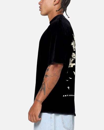 73Studio X Fortnite Where We Droppin T-Shirt Black Acidwash