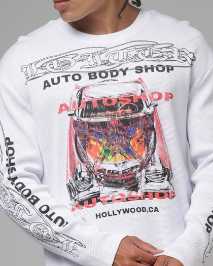 Loiter Body Shop Thermal Long Sleeve T-Shirt Off White
