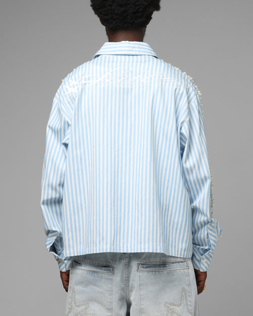 Loiter Pearl Button Up Shirt Blue Stripe
