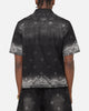 Criminal Damage Laser Print Denim Button Up Shirt Washed Black