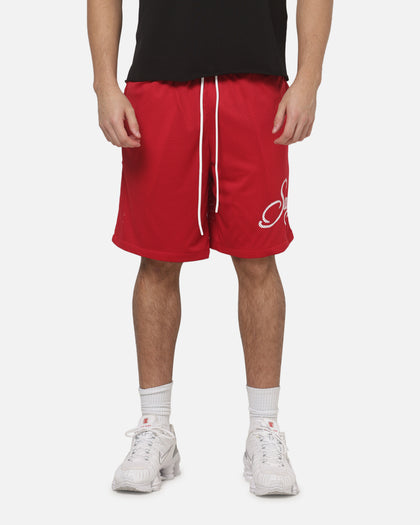 Saint Morta Scripted Mesh Shorts Vintage Red