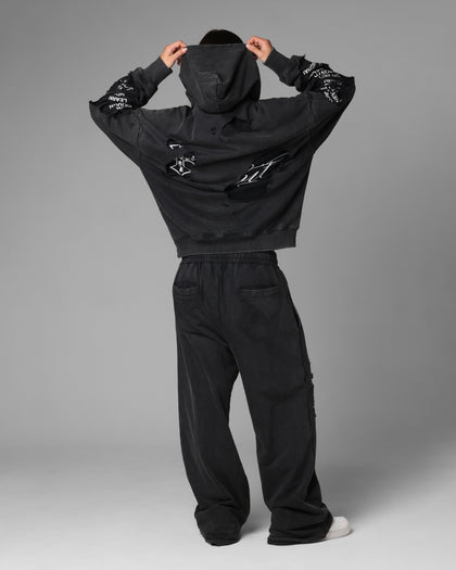 Loiter Destruction Hoodie Black