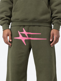 Loiter Hybrid Sweatpants Olive/Pink