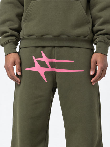 Loiter Hybrid Sweatpants Olive/Pink