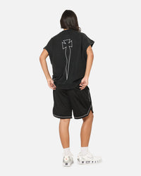 Saint Morta Athletc Cut Off Sweat T-Shirt Washed Black
