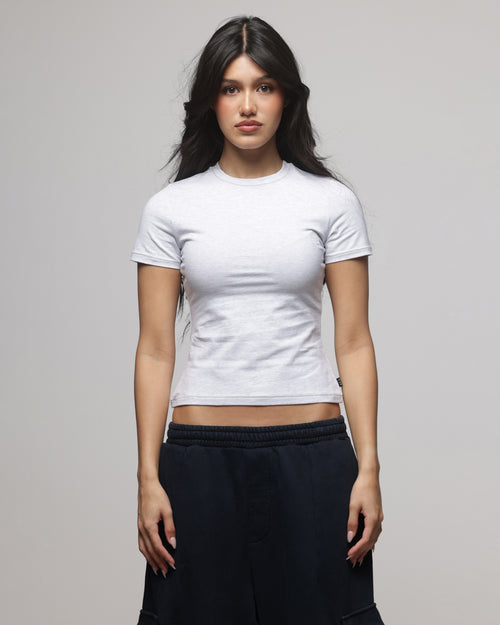 American Thrift Women's Longline Baby T-Shirt Grey Heather