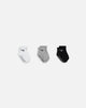 Nike Infants' Core Swoosh Ankle Gripper Socks 3 Pack Dark Grey Heather