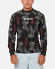 Ed Hardy Tiger Waffle Long Sleeve T-Shirt Black