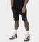 Saint Morta United Distressed Biker Shorts Black Stonewash
