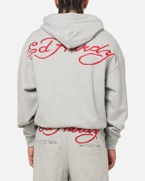Ed Hardy Signature Hoodie Grey Marle