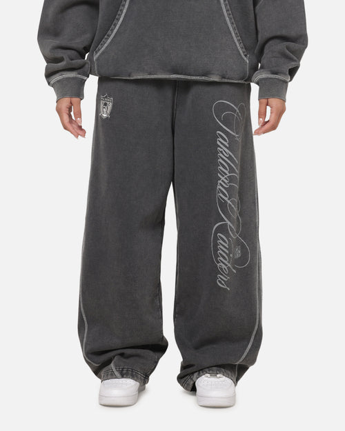 Mitchell & Ness Las Vegas Raiders Star Script Relaxed Track Pants Washed Black
