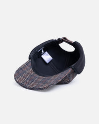 Kangol Plaid Earflaps Baseball Cap Grey