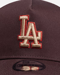 New Era Los Angeles Dodgers 'Choc Cherry' 9FORTY A-Frame Snapback Dark Brown