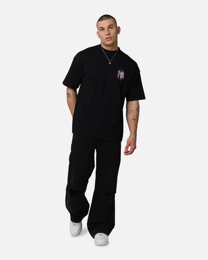 Saint Morta Lucian Mock Neck T-Shirt Black/Pink