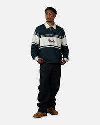 Carre Varsity Long Sleeve Polo Shirt Vintage Navy